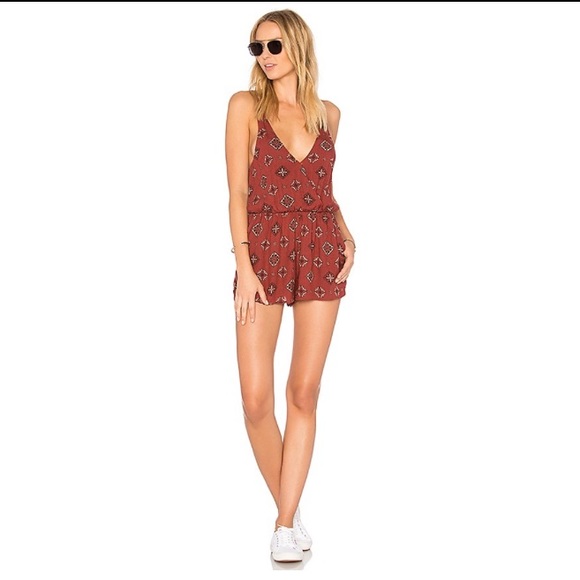 Revolve Amuse Society Bleu Romper in Brick Size S - Picture 1 of 15
